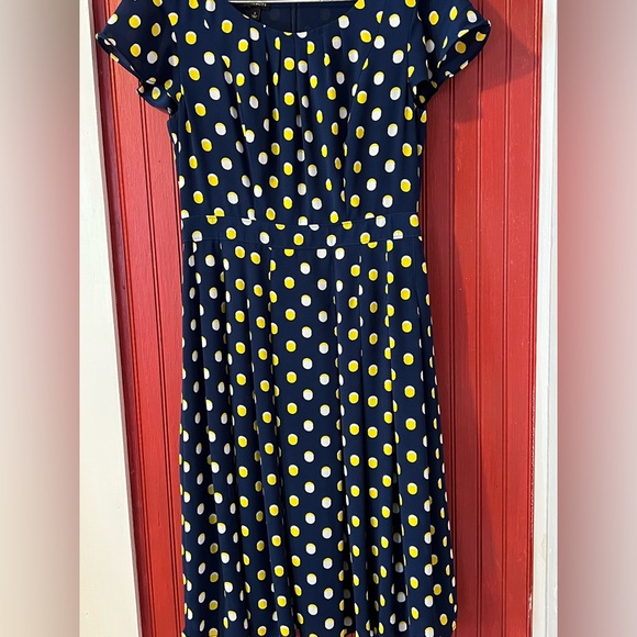 Talbots Navy Polka Dot Dress 2 - Picture 6 of 7